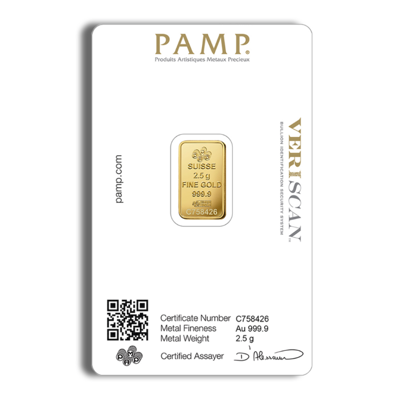 PAMP Fortuna 2.5 Gram .9999 Fine Gold Bar (In Assay) - Image 2