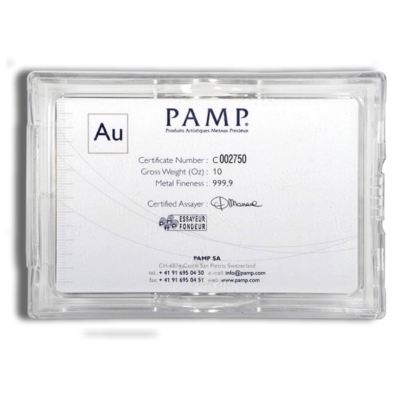 10 oz Gold Bar - PAMP Suisse Lady Fortuna Veriscan® (w/Assay) - Image 2