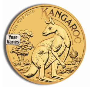 1/2 oz Australian Kangaroo/Nugget Gold Coin (Year Varies)